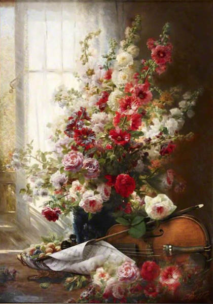 Le Bouquet et violon oeuvre originale de Daniel Trammer