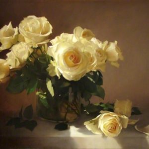 roses jaune et belle oeuvre originale de Daniel Trammer