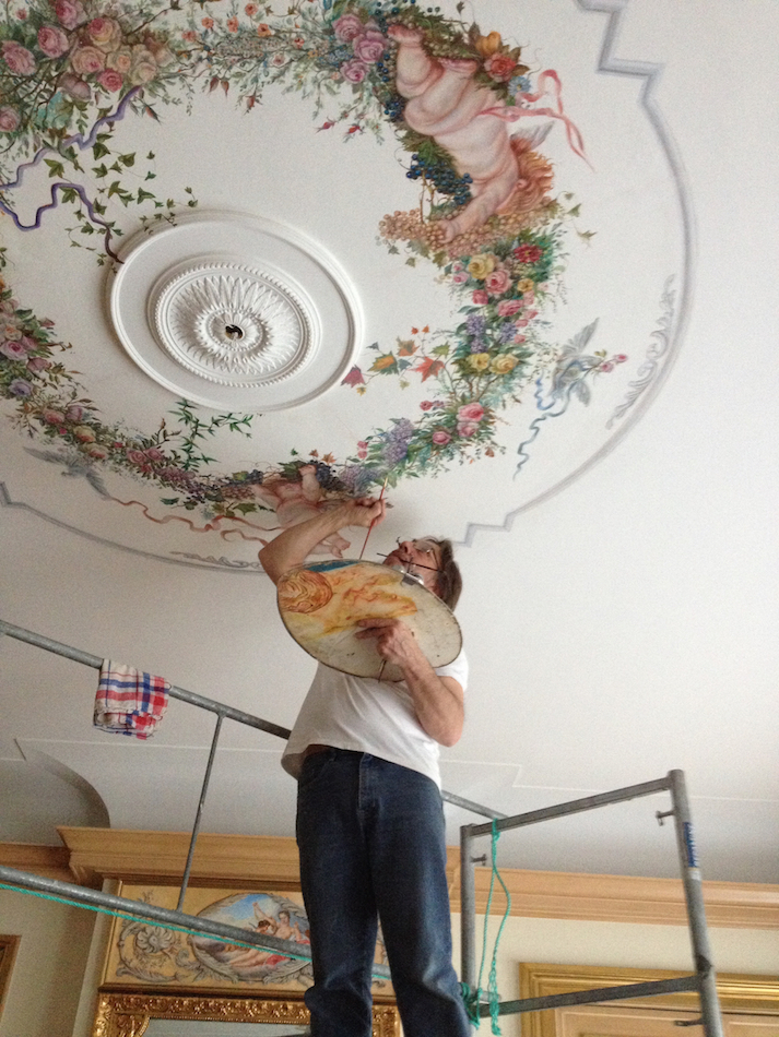 fresque de plafond artiste peintre Daniel Trammer art